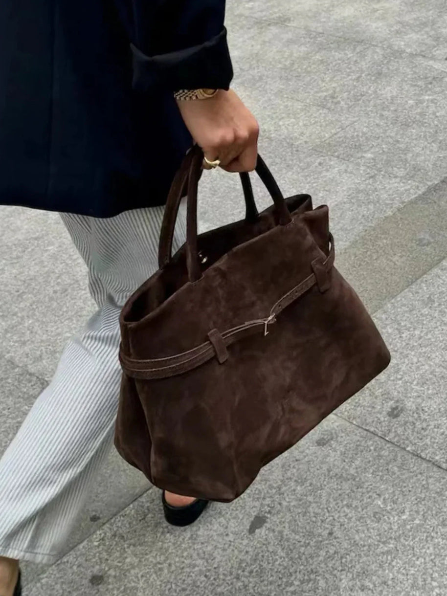 WW | Schnallen-Design Top-Handle Tasche