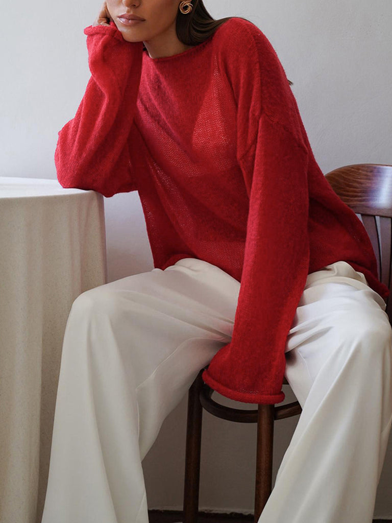 WW | Hollow Draped Snug Strickoberteil