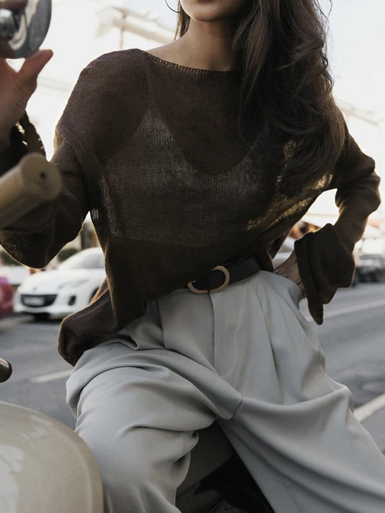 WW | Hollow Draped Snug Strickoberteil