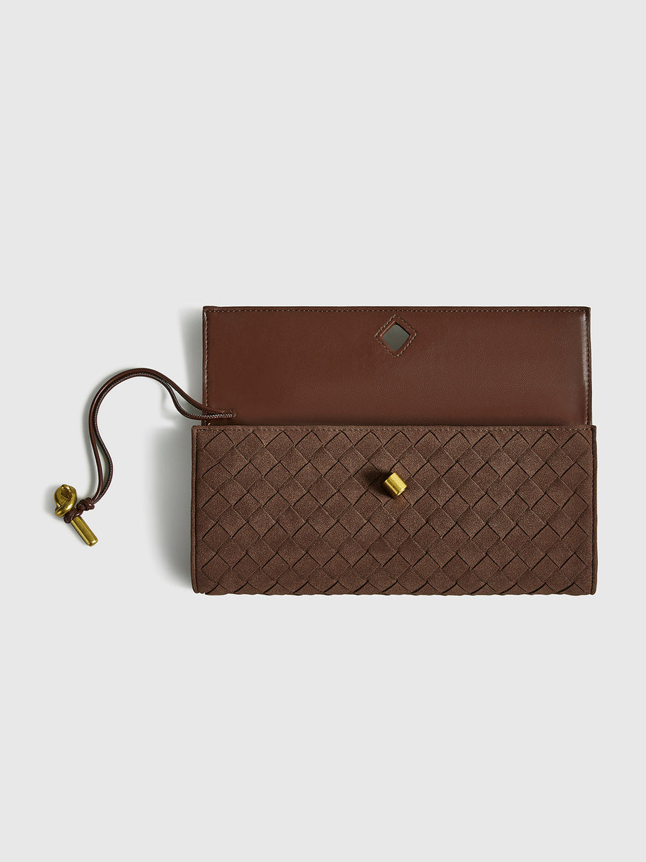 WW | Klapp Suede Clutch Tasche