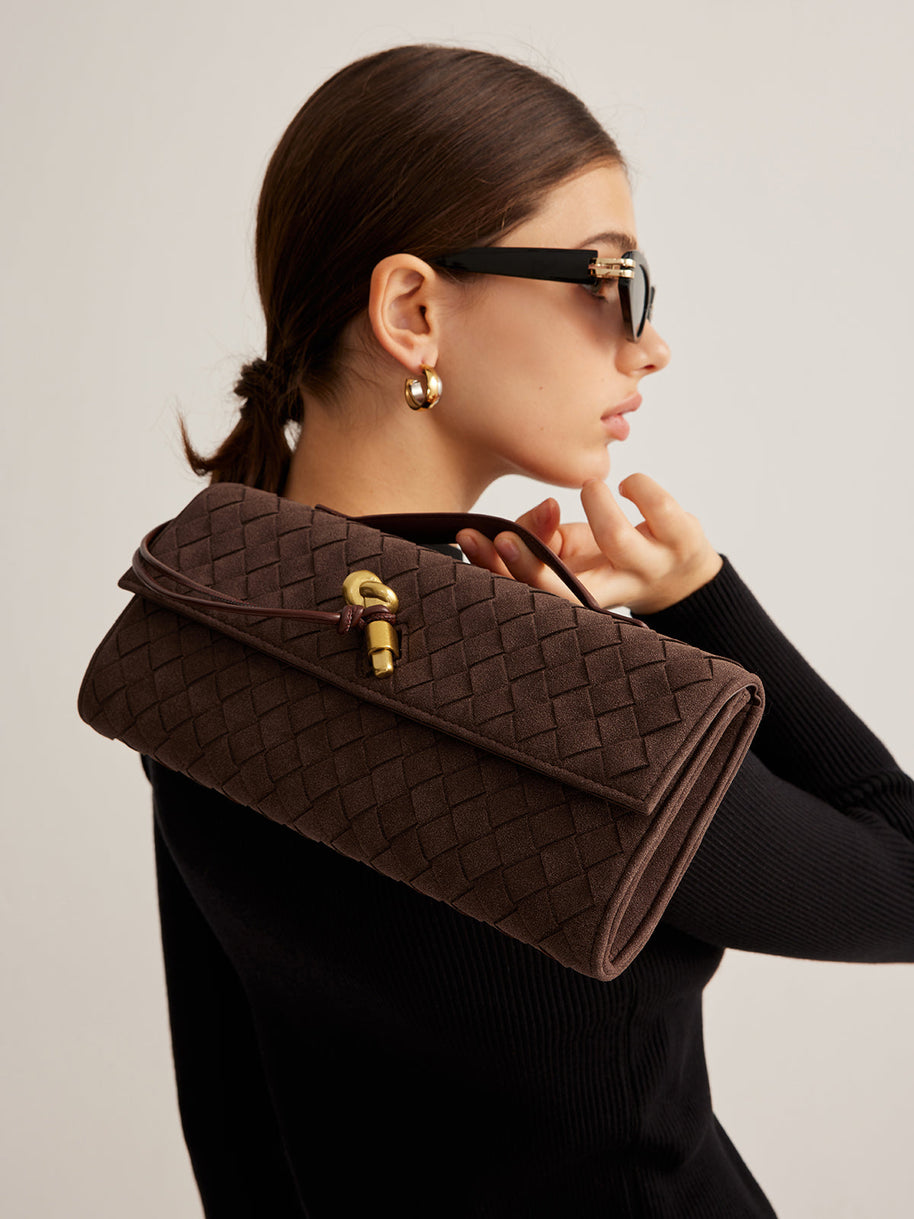 WW | Klapp Suede Clutch Tasche