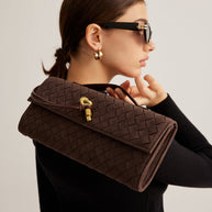WW | Klapp Suede Clutch Tasche