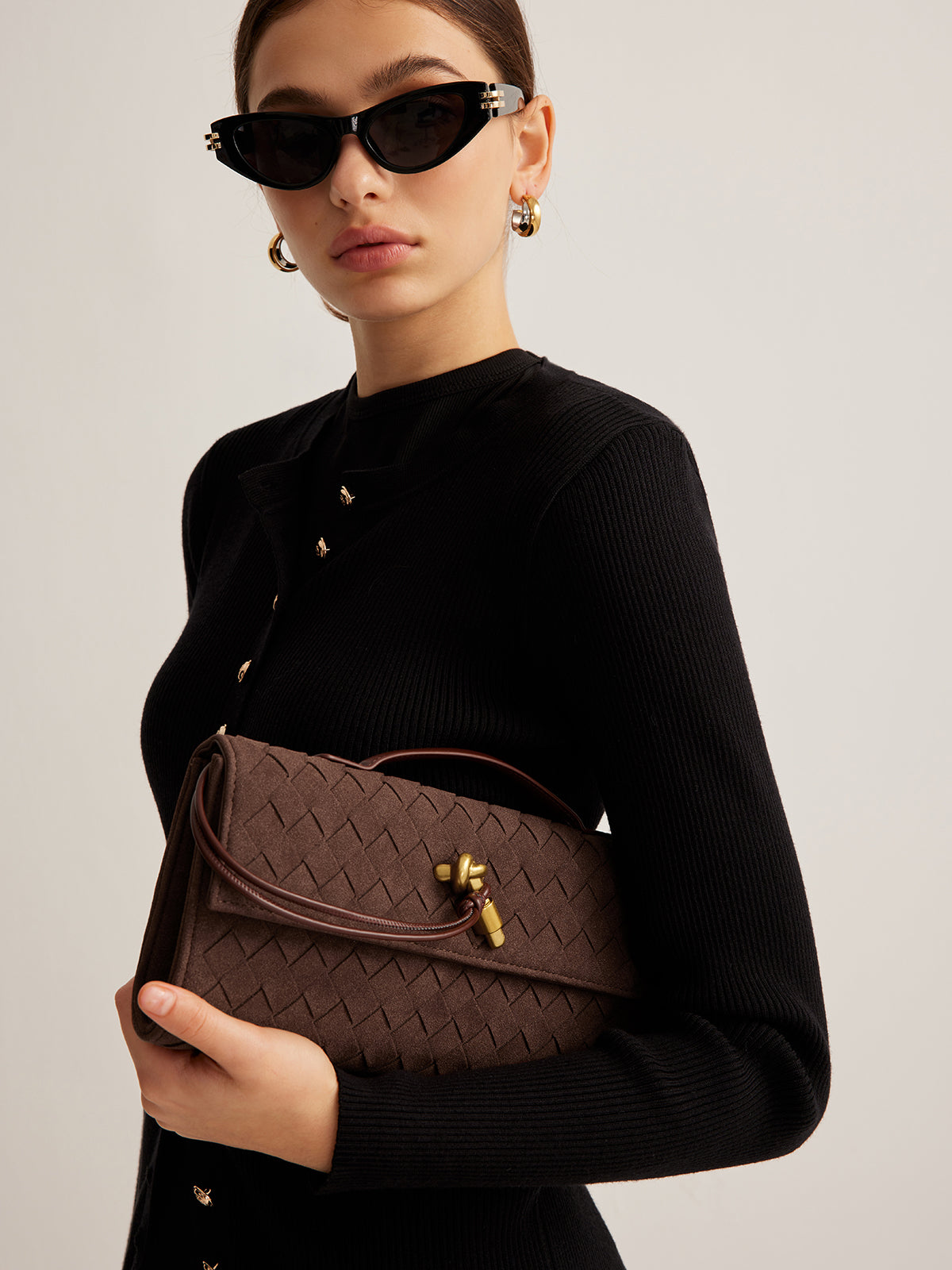 WW | Klapp Suede Clutch Tasche