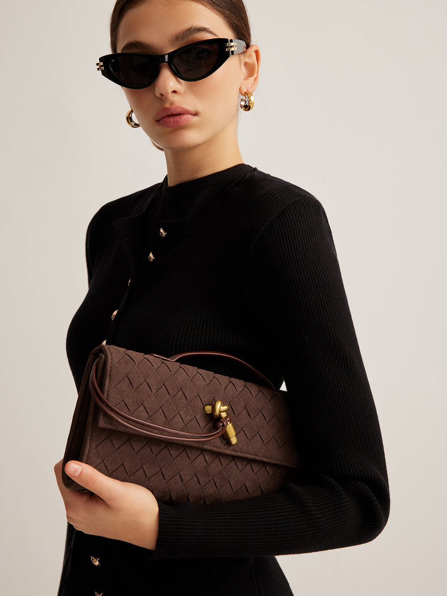 WW | Klapp Suede Clutch Tasche