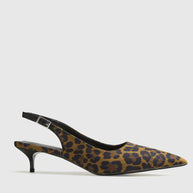 WW | Leopard Kitten Slingback Pumps