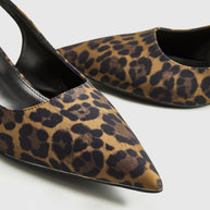 WW | Leopard Kitten Slingback Pumps