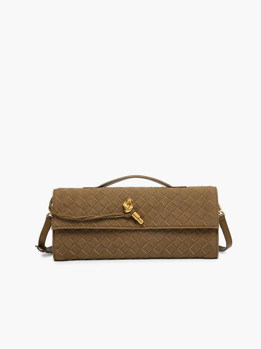 WW | Klapp Suede Clutch Tasche