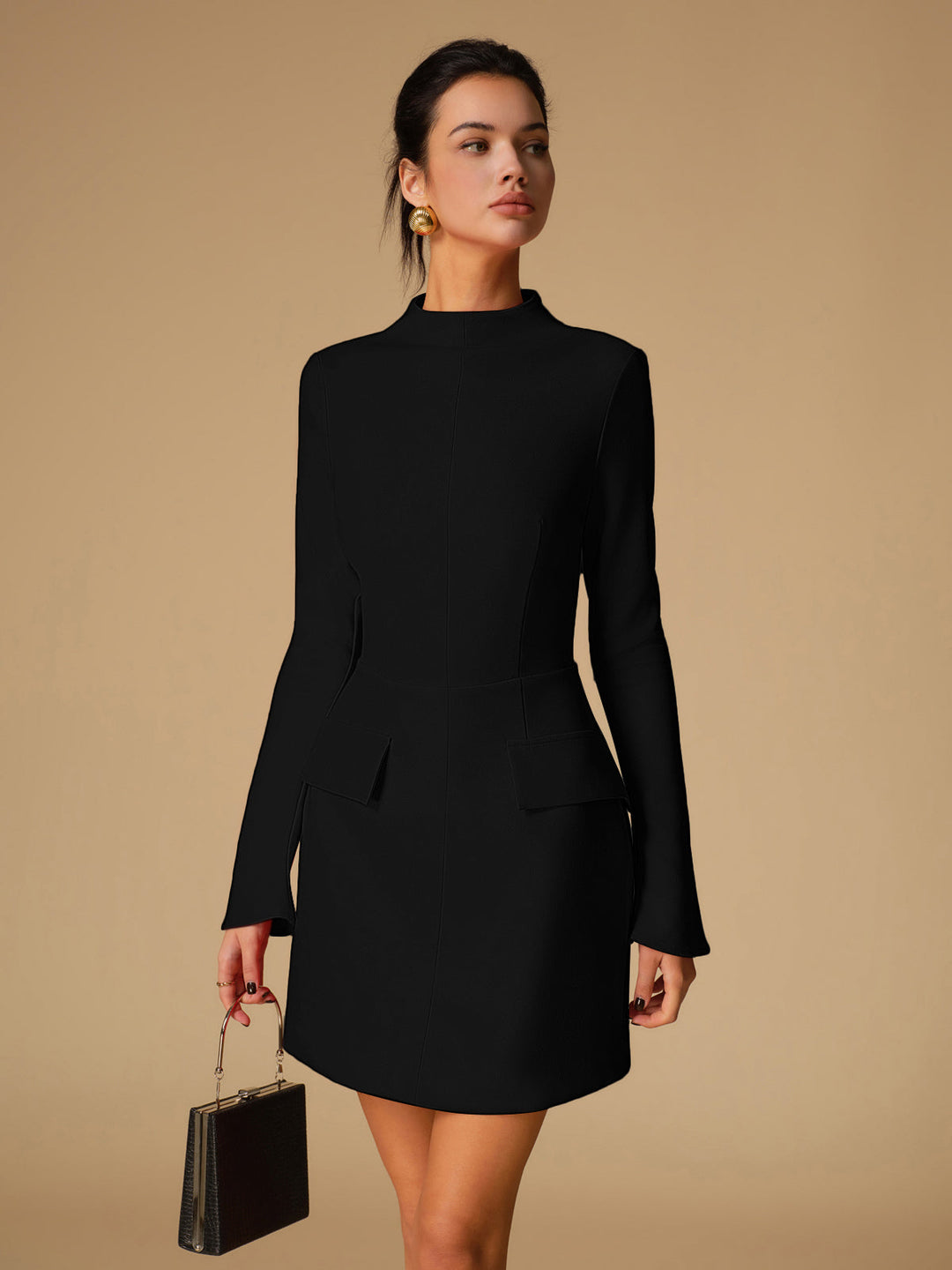 W&W Mode | Minimalistische Schlichte Gesäßausschnitt Kleid