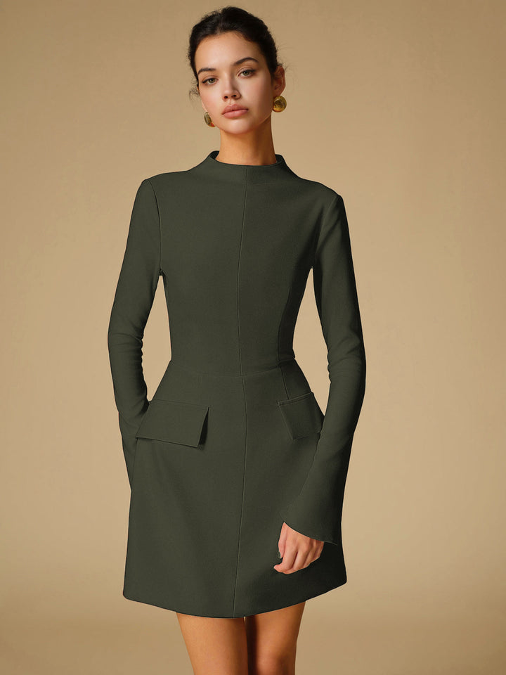 W&W Mode | Minimalistische Schlichte Gesäßausschnitt Kleid