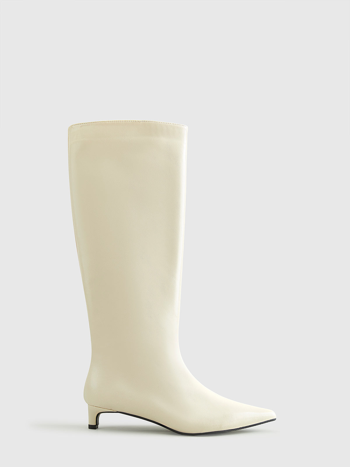 WW | Spitze Zehen Kitten Knielange Stiefel