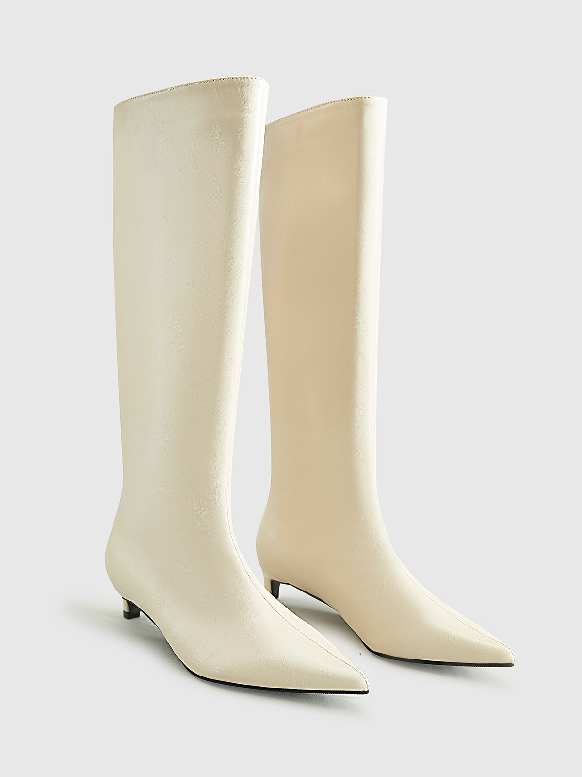 WW | Spitze Zehen Kitten Knielange Stiefel