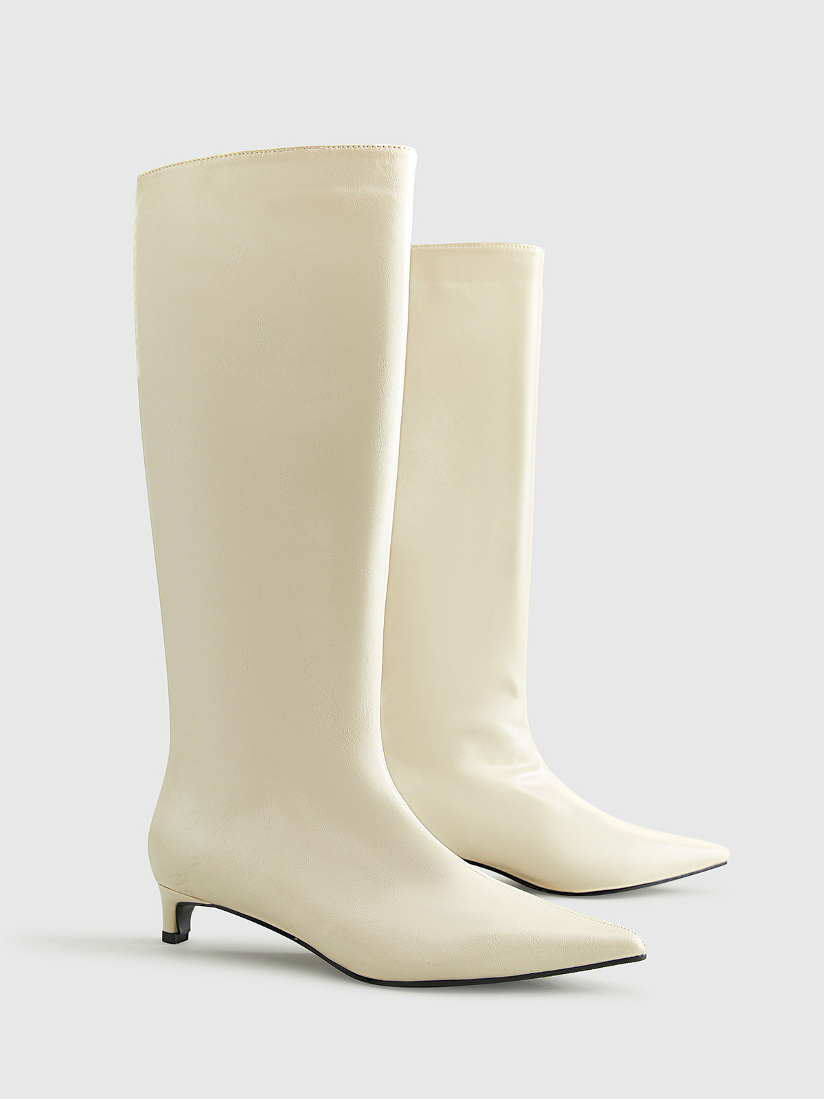 WW | Spitze Zehen Kitten Knielange Stiefel