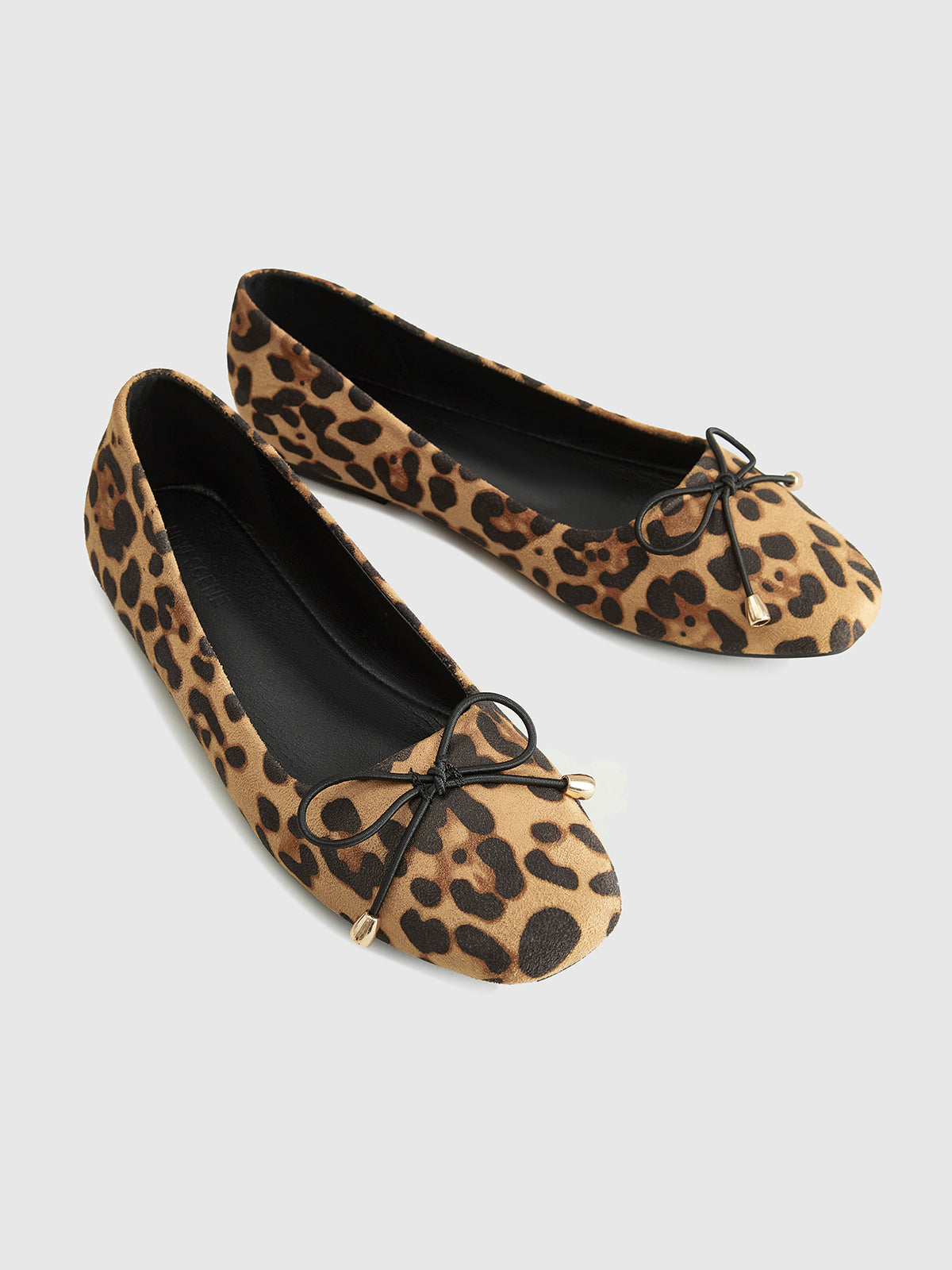 WW | Bow Decor Leopard Print Ballerinas