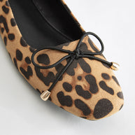 WW | Bow Decor Leopard Print Ballerinas