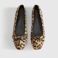 WW | Bow Decor Leopard Print Ballerinas
