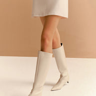 WW | Spitze Zehen Kitten Knielange Stiefel