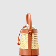 WW | Rattan Akzent Kordelzug Eimer Tasche