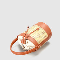 WW | Rattan Akzent Kordelzug Eimer Tasche