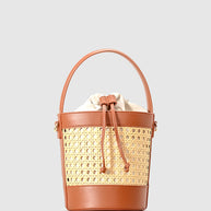 WW | Rattan Akzent Kordelzug Eimer Tasche