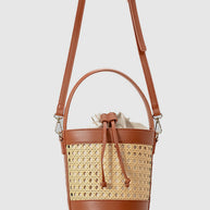 WW | Rattan Akzent Kordelzug Eimer Tasche
