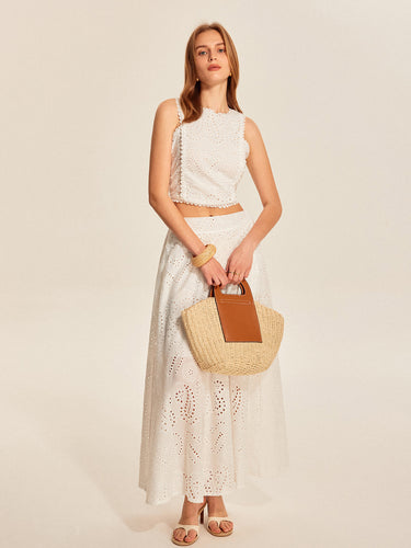 WW | Ösen Spitze Crop Top Röcken Satz