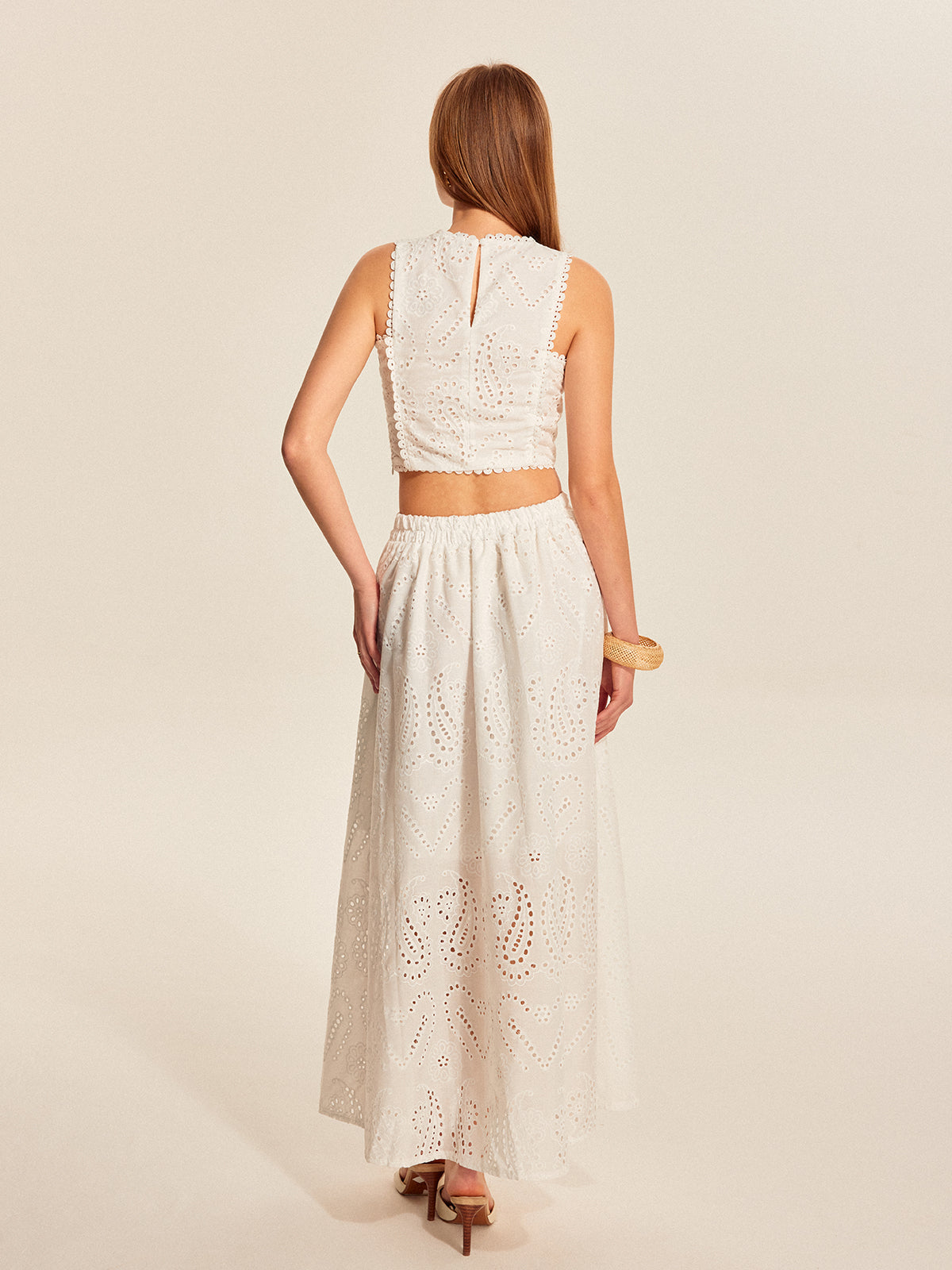 WW | Ösen Spitze Crop Top Röcken Satz