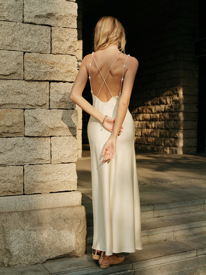 W&W Mode | Satin Rückenauschnitt Slip Kleid
