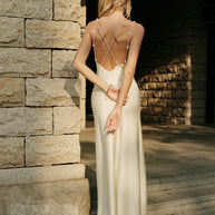 WW | Satin Rückenauschnitt Slip Kleid