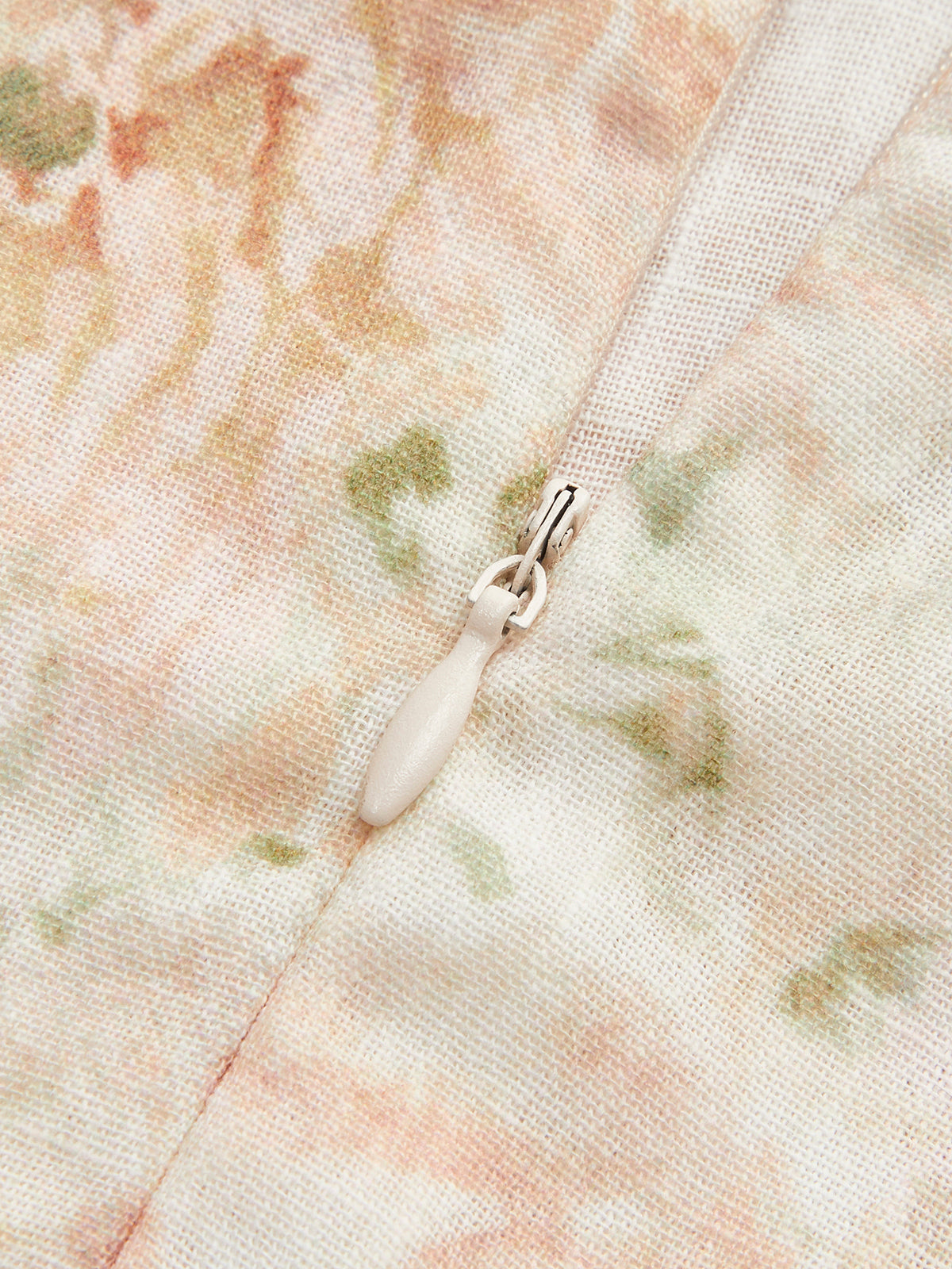 WW | Baumwolle & Leinen Puffärmel Blumen Gürtel Kleid