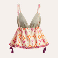 WW | Bestickte Boho Quastenbinder Cami Top