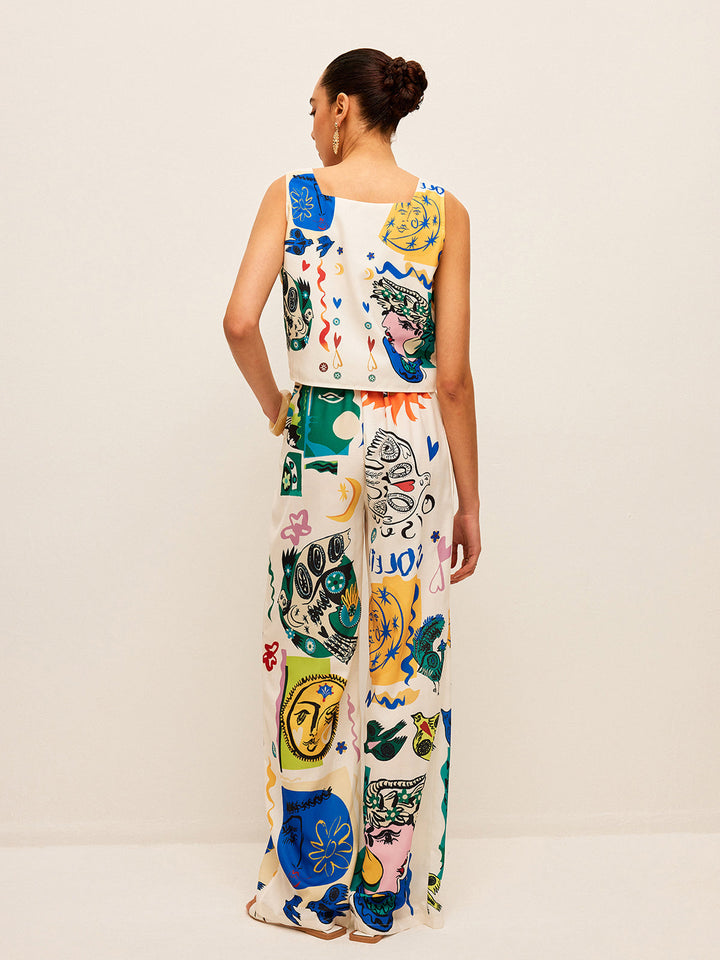 W&W Mode | Grafikdruck Top Mit Weitem Hosen Satz