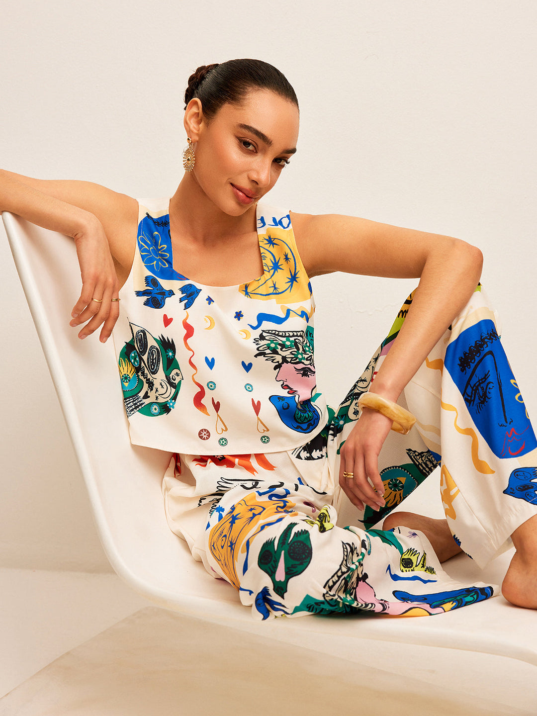W&W Mode | Grafikdruck Top Mit Weitem Hosen Satz