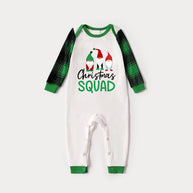 WW | Grünes Raglan-Top Grünes Karomuster Weihnachts-Pyjama-Set mit Gnom und 