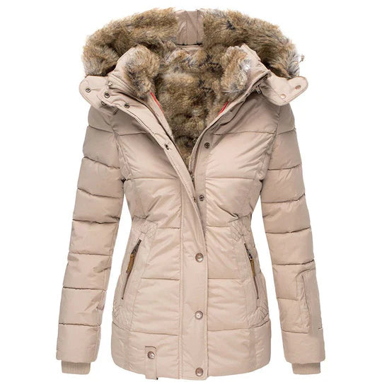 WOLFF - Warme Winterjacke mit Fellkapuze