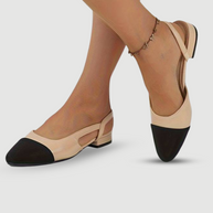 WW | Slingback Ballerinas in Beige & Schwarz Klassischer Chic