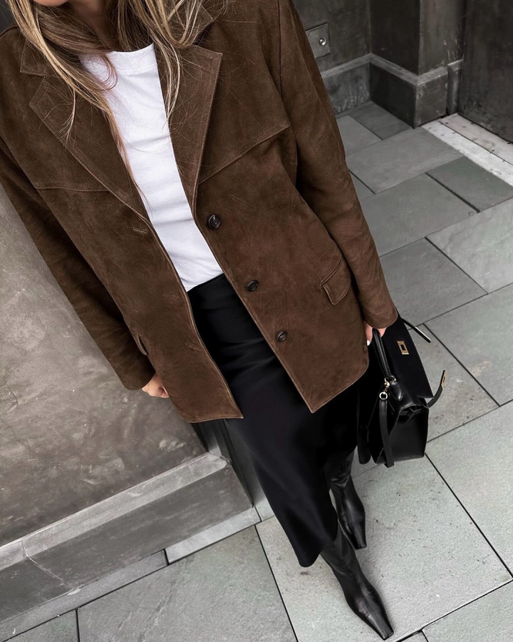 W&W Mode | und moderner Damen-Blazer aus Wildlederoptik
