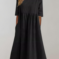 WW | Einfarbiges Baumwollkleid mit Lockerer Passform