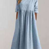 WW | Einfarbiges Baumwollkleid mit Lockerer Passform