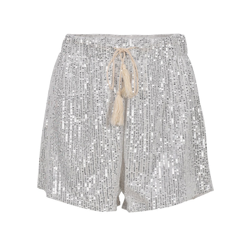 WW | Pailletten Sommer Shorts Mit Elastischem Bund Leicht & Stilvoll