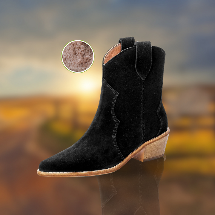 W&W Mode | Rindsleder Damen Wildleder Damen Stiefel Mit Absatz