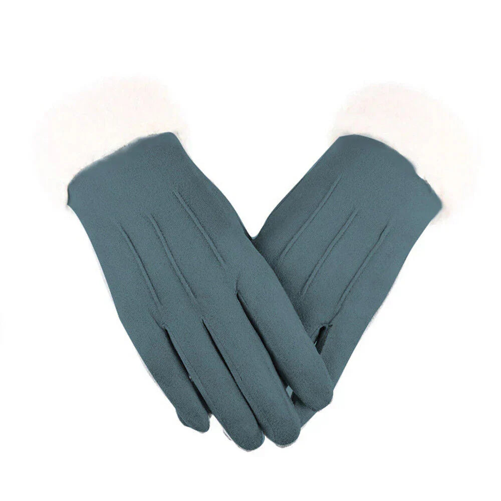 WW | Schicke Winter Trendy Wildleder Handschuhe mit Moderne Optik für Frauen