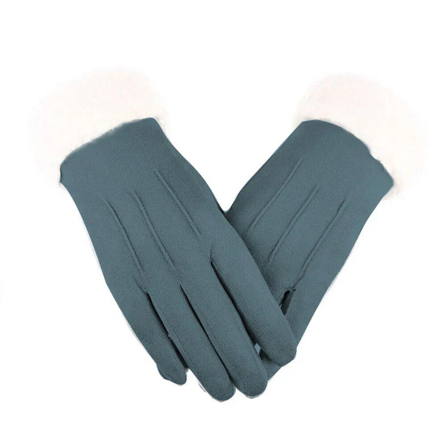 WW | Schicke Winter Trendy Wildleder Handschuhe mit Moderne Optik für Frauen