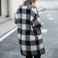 WW | Lässige Karierte Strickjacke