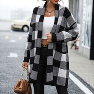 WW | Lässige Karierte Strickjacke