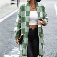 WW | Lässige Karierte Strickjacke