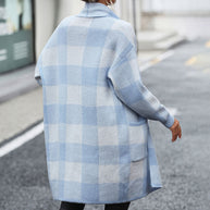 WW | Lässige Karierte Strickjacke
