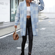 WW | Lässige Karierte Strickjacke