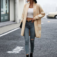 WW | Lässige Karierte Strickjacke