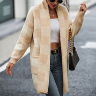WW | Lässige Karierte Strickjacke