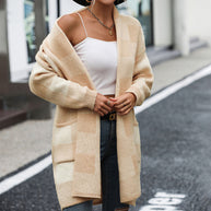 WW | Lässige Karierte Strickjacke
